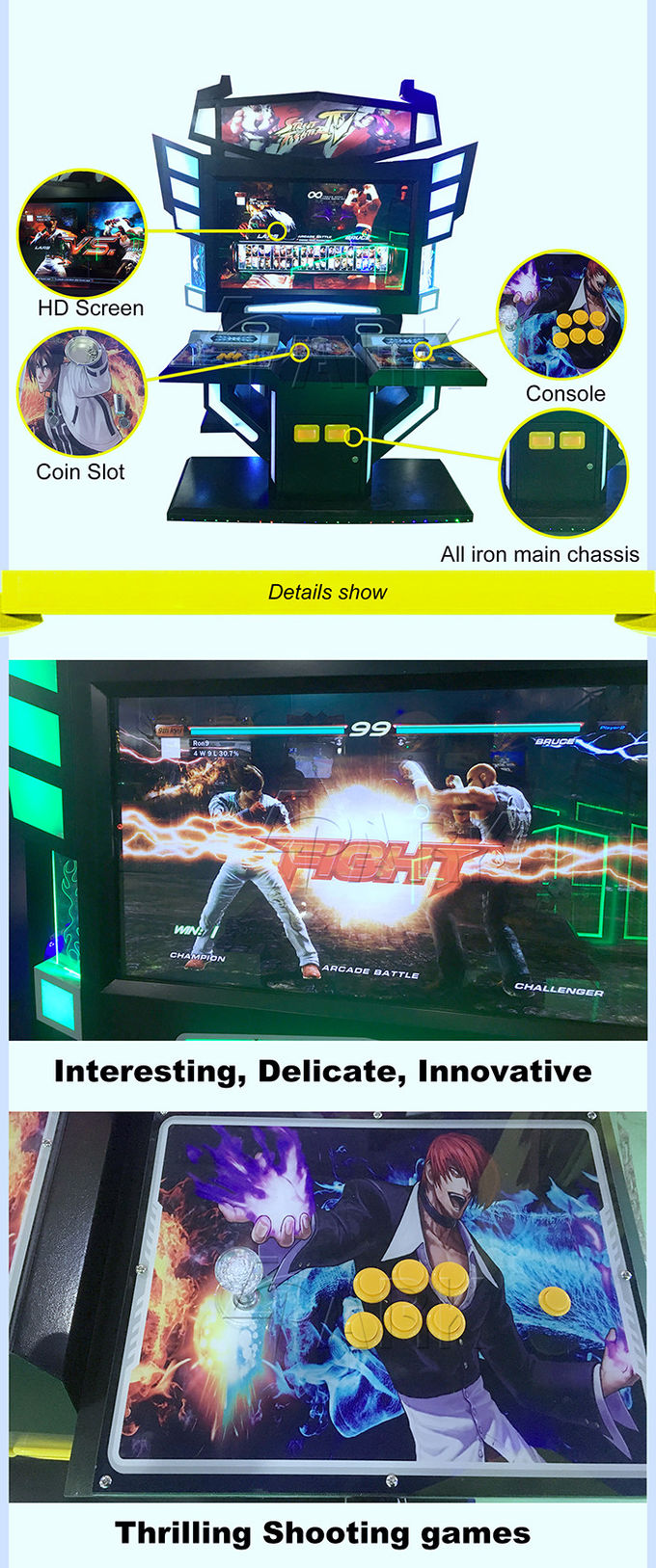 Tekken 6 Arcade Fighting Game Machine With 55 Inch Big Screen 300W