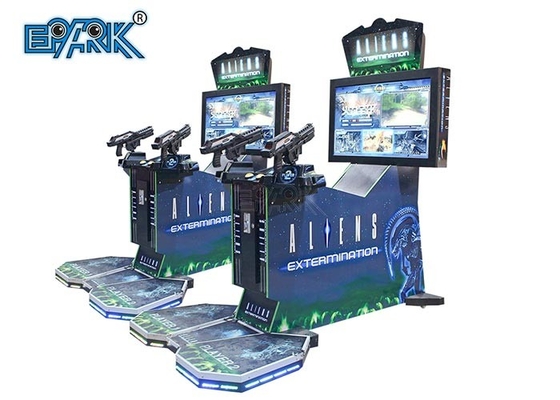 Coin Pusher Shooting Arcade Game Machine 42" Aliens Extermination With Pedal