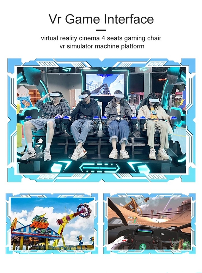 Customizable 9D VR Cinema 4 Person Arcade Motion Spaceship Simulator 0